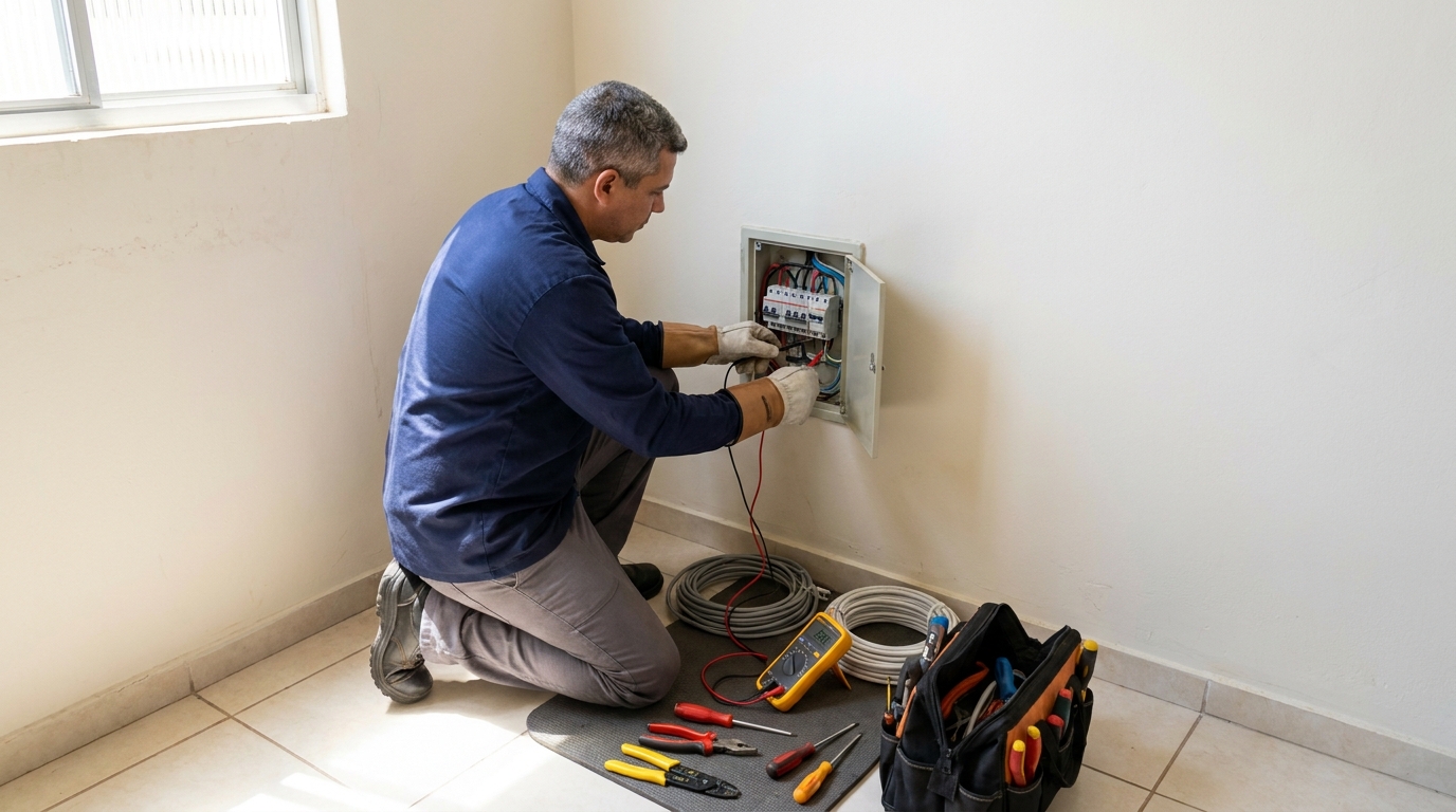 Eletricista em atendimento residencial em Ribeirão Preto-SP